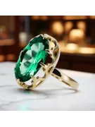 فينتاج خاتم الزمرد 14 كارت من الذهب الأصفر vrc253y